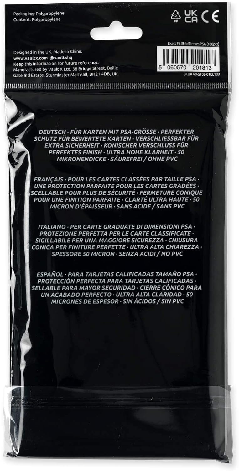 Vault X Graded Trading Card Slab Sleeves, Exact Fit Bags for PSA, MGC, CGC, UGC, GG and Other Similar Sized Cases, Collectible Card Games, Sports, TCG (100 Pack) - Image 3